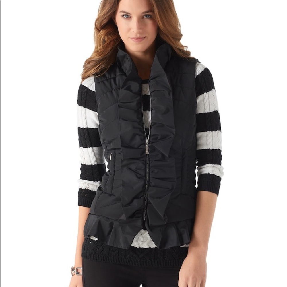 White House Black Market Ruffle vest